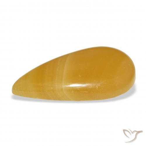 Calcita Dourado-Laranja Natural 22.75ct, Formato de pêra, Translúcido