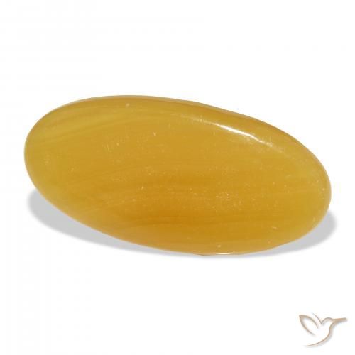 Calcita Dourado-Laranja Natural 46.77ct, oval, Translúcido