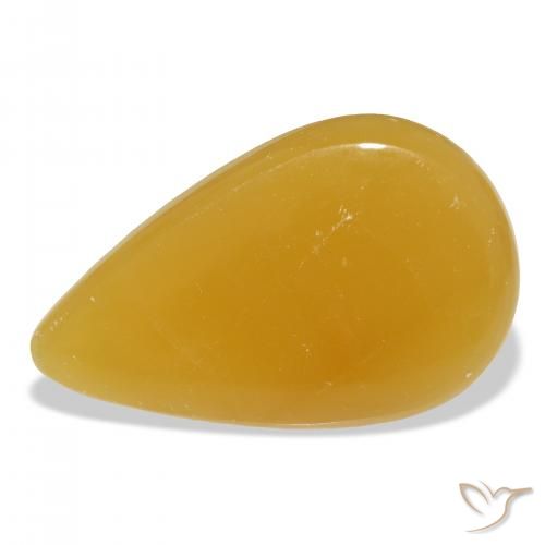 44.94ct Natural Dourado-Laranja Calcita, Formato de pêra, Translúcido, Photo A