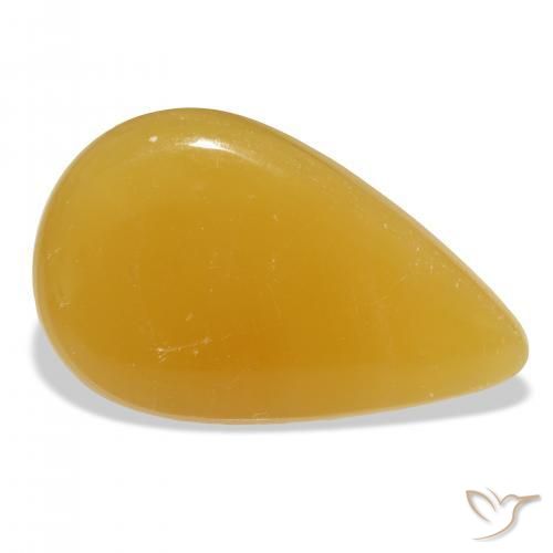Calcita Dourado-Laranja Natural 44.94ct, Formato de pêra, Translúcido