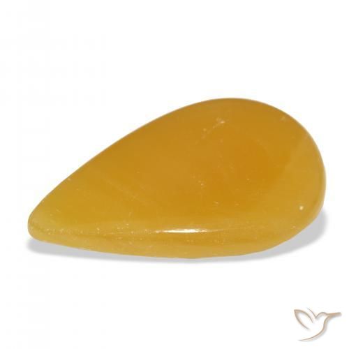 Calcita Dourado-Laranja Natural 44.94ct, Formato de pêra, Translúcido
