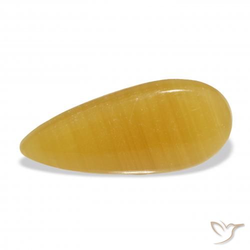 21.39ct Natural Dourado-Laranja Calcita, Formato de pêra, Translúcido