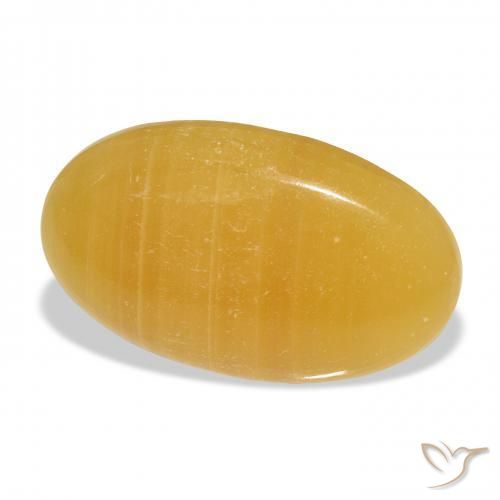 Calcita Dourado-Laranja Natural 33.18ct, oval, Translúcido