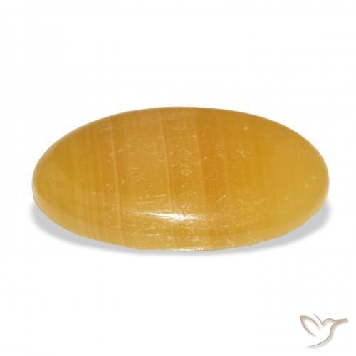 Calcita Dourado-Laranja Natural 33.18ct, oval, Translúcido
