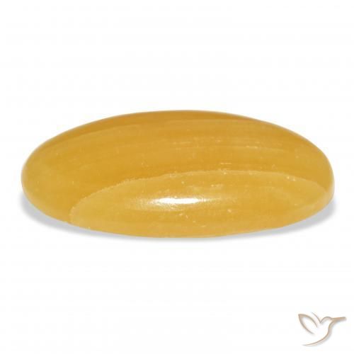 Calcita Dourado-Laranja Natural 42.14ct, oval, Translúcido
