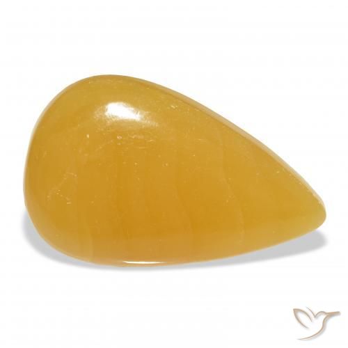 Calcita Dourado-Laranja Natural 44.63ct, Formato de pêra, Translúcido