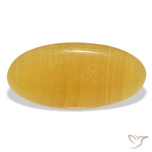 32.67ct Natural Dourado-Laranja Calcita, oval, Translúcido