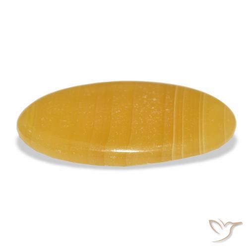 Calcita Dourado-Laranja Natural 32.67ct, oval, Translúcido