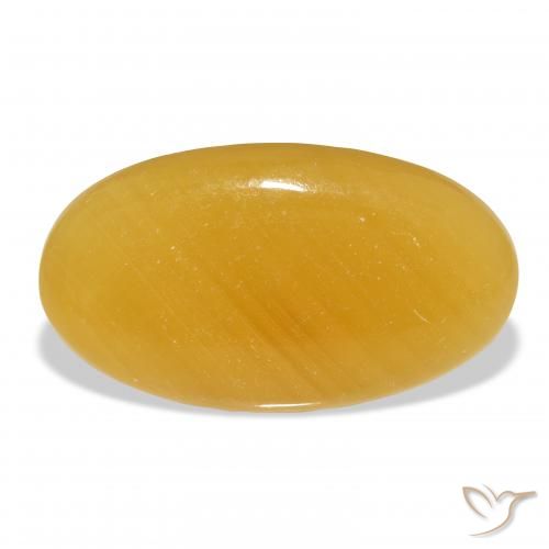 40.69ct Natural Dourado-Laranja Calcita, oval, Translúcido