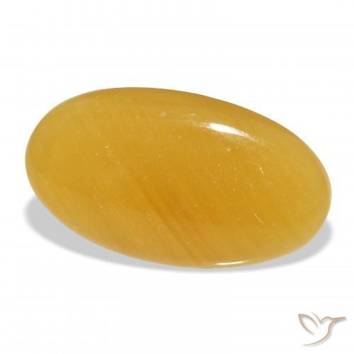 Calcita Dourado-Laranja Natural 40.69ct, oval, Translúcido