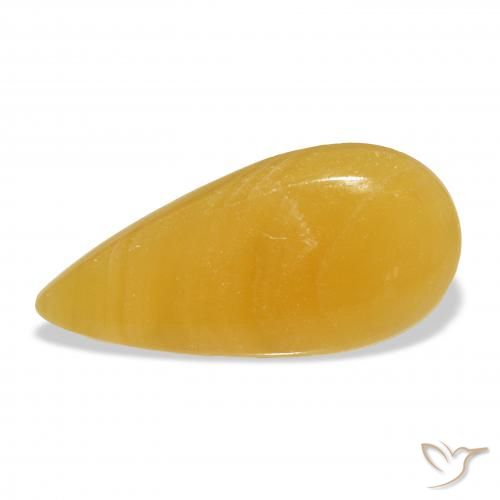 21.10ct Natural Dourado-Laranja Calcita, Formato de pêra, Translúcido