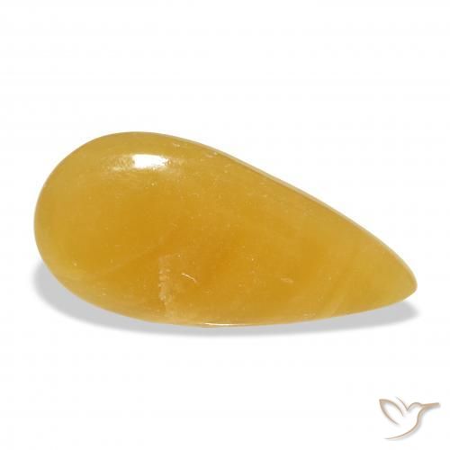 Calcita Dourado-Laranja Natural 21.10ct, Formato de pêra, Translúcido