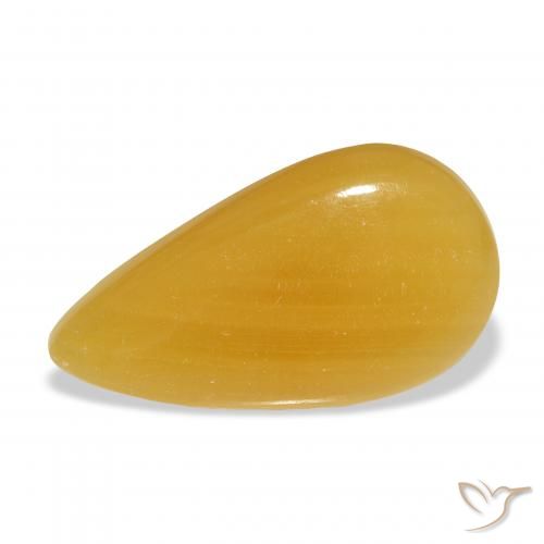 20.22ct Natural Dourado-Laranja Calcita, Formato de pêra, Translúcido, Photo A