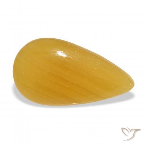 Calcita Dourado-Laranja Natural 20.22ct, Formato de pêra, Translúcido