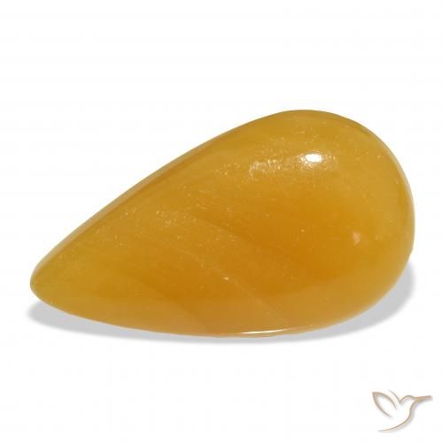 58.56ct Natural Dourado-Laranja Calcita, Formato de pêra, Translúcido, Photo A