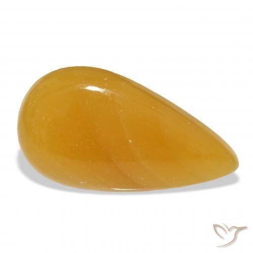 Calcita Dourado-Laranja Natural 58.56ct, Formato de pêra, Translúcido