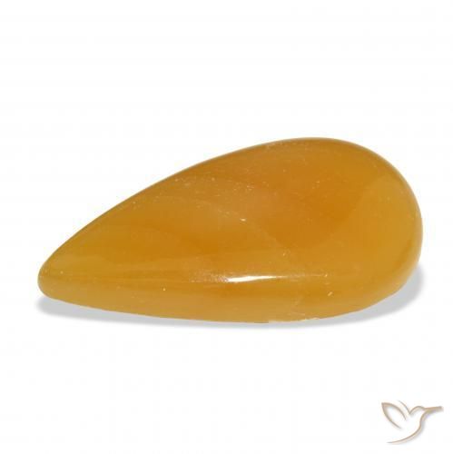 Calcita Dourado-Laranja Natural 58.56ct, Formato de pêra, Translúcido