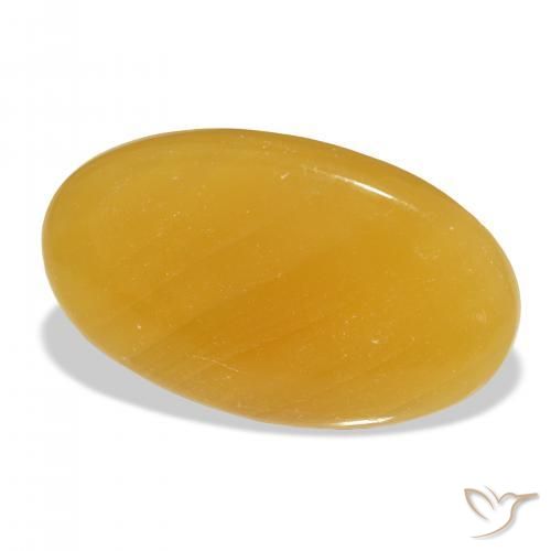Calcita Dourado-Laranja Natural 46.33ct, oval, Translúcido