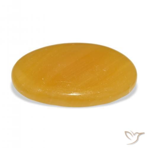 Calcita Dourado-Laranja Natural 46.33ct, oval, Translúcido