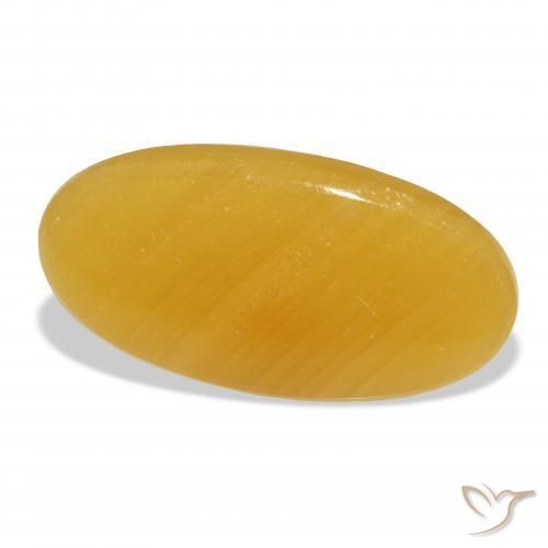 Calcita Dourado-Laranja Natural 45.99ct, oval, Translúcido