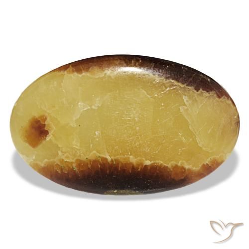 Calcita multicolorido natural 54,86ct, corte oval, opaco