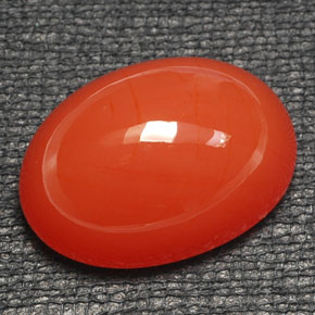 Cornalina laranja natural 20,16ct, corte oval, translúcido