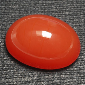 Cornalina laranja natural 20,16ct, corte oval, translúcido