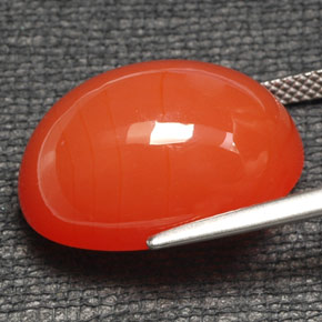 Cornalina laranja natural 20,16ct, corte oval, translúcido