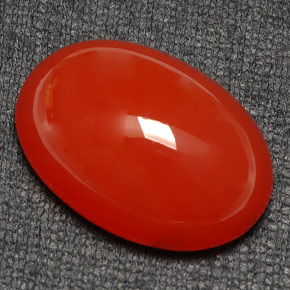 Cornalina Laranja vermelha Natural 46.00ct, Corte Oval, Translúcido