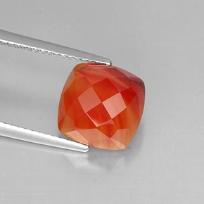Cornalina Laranja vermelha Natural 3.91ct, Transparente, Transparente/Translúcido