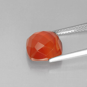 Cornalina Laranja vermelha Natural 3.91ct, Transparente, Transparente/Translúcido