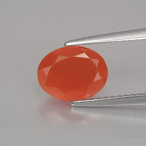 Cornalina Laranja vermelha Natural 1.54ct, Corte Oval, Translúcido