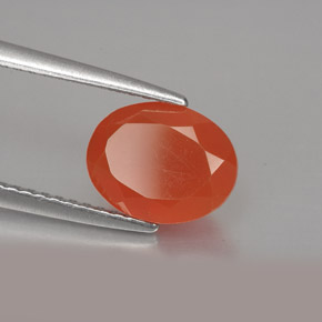 Cornalina Laranja vermelha Natural 1.54ct, Corte Oval, Translúcido