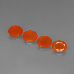 Pedras preciosas de cornalina laranja natural de  ct, corte oval, translúcido