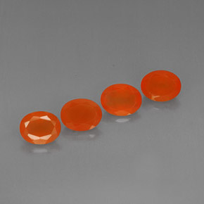 Pedras preciosas de cornalina laranja natural de  ct, corte oval, translúcido