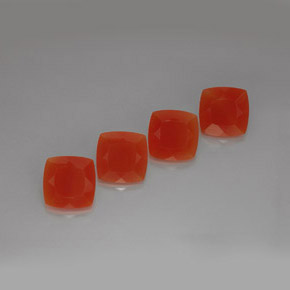 Pedras preciosas de cornalina laranja natural de  ct, almofada cortada, translúcido