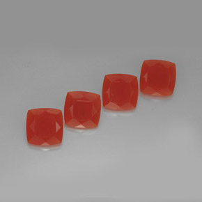 Pedras preciosas de cornalina laranja natural de  ct, almofada cortada, translúcido