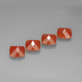 Pedras preciosas de Cornalina Laranja vermelha natural de  ct, Almofada cortada, Translúcido