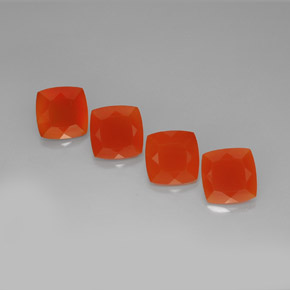 Pedras preciosas de cornalina laranja natural de  ct, almofada cortada, translúcido