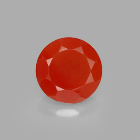Cornalina laranja natural 1,71ct, corte redondo, translúcido