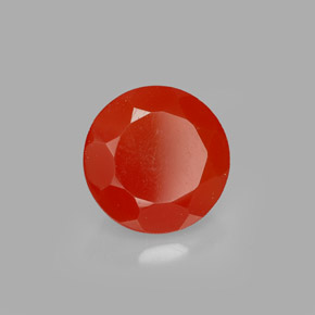 Cornalina laranja natural 1,71ct, corte redondo, translúcido