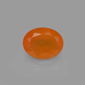 Cornalina laranja natural 1,71ct, corte oval, translúcido