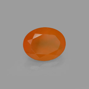 Cornalina laranja natural 1,71ct, corte oval, translúcido