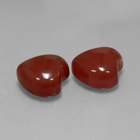 Pedras preciosas de cornalina laranja natural de  ct, formato de coração, translúcido