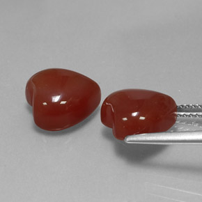 Pedras preciosas de cornalina laranja natural de  ct, formato de coração, translúcido