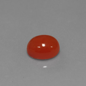 Cornalina Laranja vermelha Natural 1.56ct, Corte Oval, Translúcido