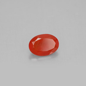 Cornalina vermelho alaranjado natural 0,64ct, transparente, transparente/translúcido