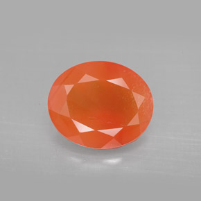 Cornalina Laranja vermelha Natural 4.09ct, Transparente, Transparente/Translúcido