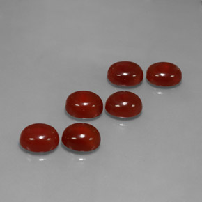 Pedras preciosas de cornalina vermelho natural de  ct, corte oval, translúcido