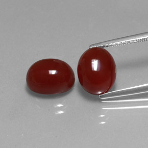 Pedras preciosas de cornalina vermelho natural de  ct, corte oval, translúcido